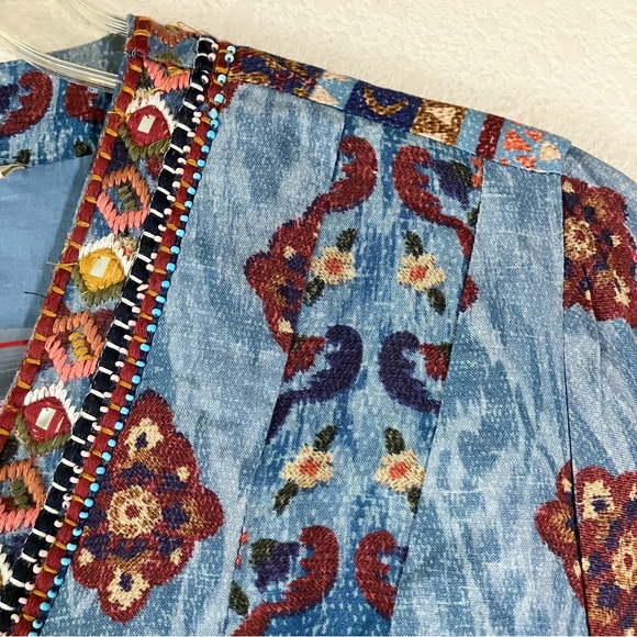 SOFT SURROUNDINGS Aerith Southwest Maxi Dress NEW EmbroiderY Boho Mixed Print LP - Picture 12 of 16